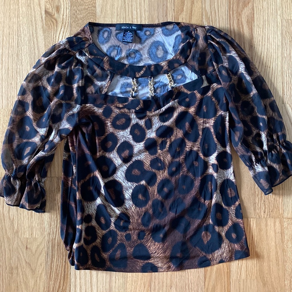 Adele and May cheetah print blouse